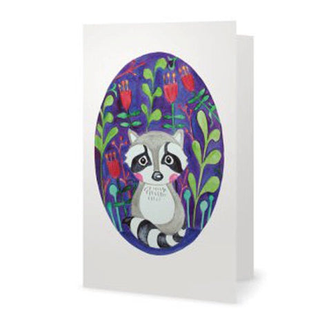 Woodland Racoon Greeting Card