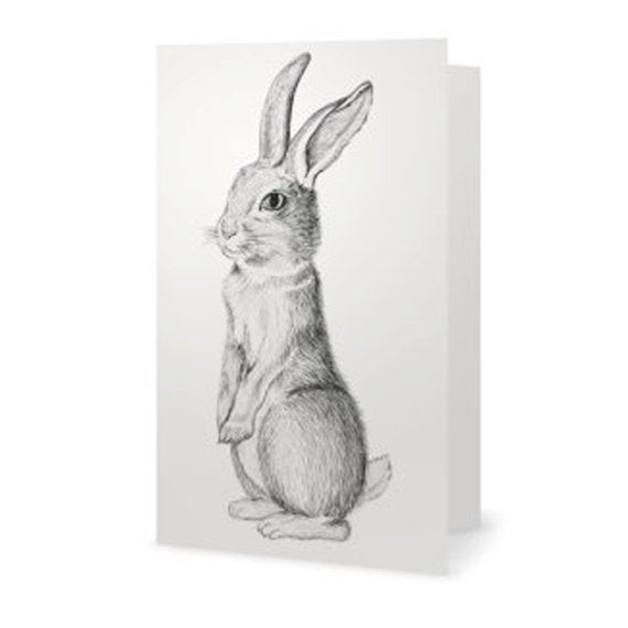 Grey Rabbit Greeting Card